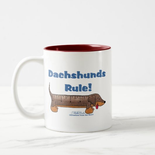 Tasse 2 Couleurs Règle Dachshunds (Gauche)