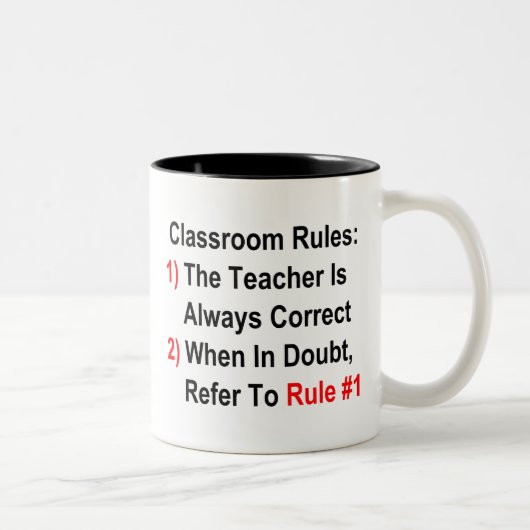 Tasse 2 Couleurs Règles de salle de classe (Droit)