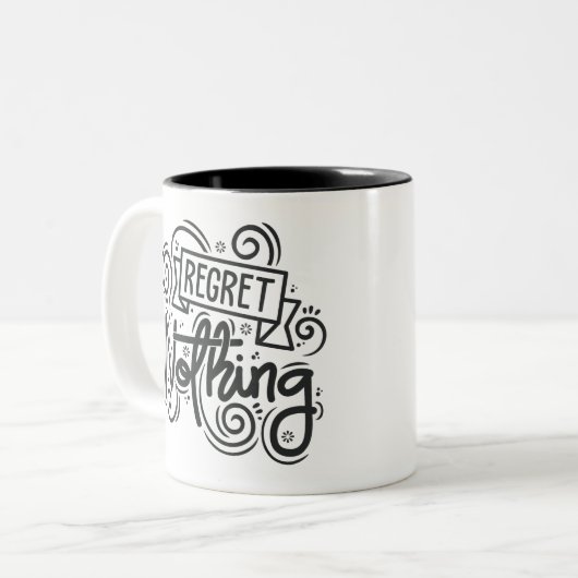 Tasse 2 Couleurs Regret Nothing Citation (Devant gauche)