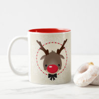 REINDEER CHRISTMAS mignon nez rouge rudolph ivoire