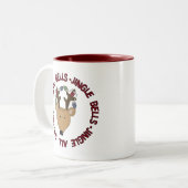 Tasse 2 Couleurs Reindeer Jingle Bells Tshirts et cadeaux (Devant gauche)