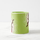 Tasse 2 Couleurs REINDEER PEEEING mignon roux rudolph vert cime (Centre)