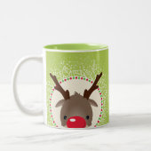 Tasse 2 Couleurs REINDEER PEEEING mignon roux rudolph vert cime (Gauche)