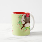 Tasse 2 Couleurs REINDEER PEEEING mignon roux rudolph vert cime (Devant droit)