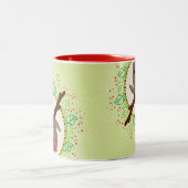 Tasse 2 Couleurs REINDEER PEEEING mignon roux rudolph vert cime (Centre)