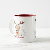 Tasse 2 Couleurs Reindeer Pharmacie Joyeux Noël (Devant gauche)