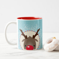RÉINDEUR DE NOËL POUSSANT le nez rouge rudolph ble