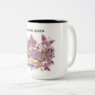 Tasse 2 Couleurs Reine de cristal Élégance florale rose
