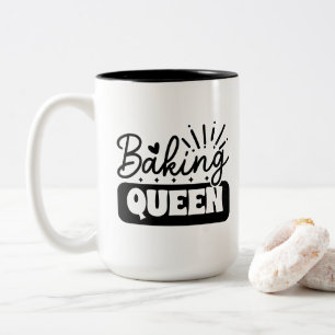 Tasse 2 Couleurs Reine de la cuisson amusante texte artistique