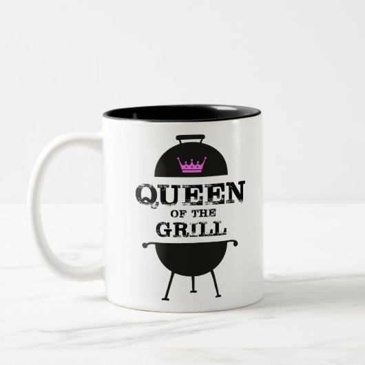 Tasse 2 Couleurs Reine Du Grill, Couronne Rose Noire (Gauche)