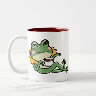 Tasse 2 Couleurs Relaxing Green Frog Tea Lover Shirt - Unique Desig
