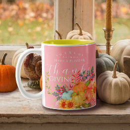 Tasse 2 Couleurs Remerciement d'automne rose