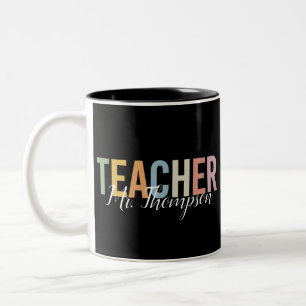 Tasse 2 Couleurs Remerciement de professeur personnalisé pour la re