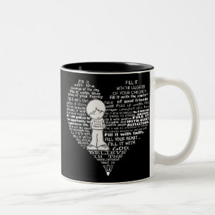Tasse 2 Couleurs Remplissez Vos Lettres Coeur-Blanc
