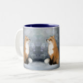 Tasse 2 Couleurs Renard à neige silencieux (Devant gauche)
