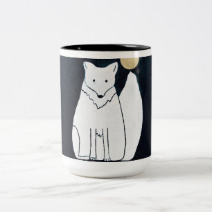 Tasse 2 Couleurs Renard arctique avec muqueuse en clair de lune