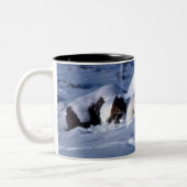 Tasse 2 Couleurs Renard arctique en neige (Gauche)