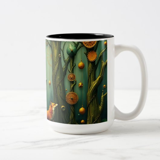 Tasse 2 Couleurs Renard dans la forêt de Clockwork (Droit)