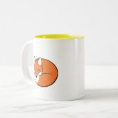 Tasse 2 Couleurs Renard de dessin dormant (Devant gauche)