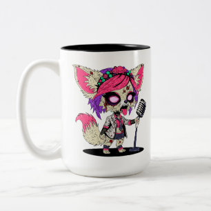 Tasse 2 Couleurs Renard fennec zombie star de la pop des années 80