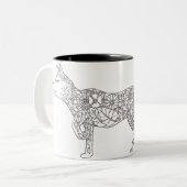 Tasse 2 Couleurs Renard Fleur (Devant gauche)