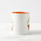 Tasse 2 Couleurs Renard orange dormant mignon avec couronne Feuille (Centre)