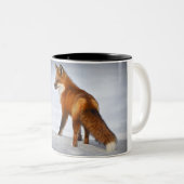 Tasse 2 Couleurs Renard rouge en hiver (Devant droit)
