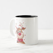 Tasse 2 Couleurs Renne de Noël (Devant gauche)