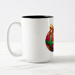 Tasse 2 Couleurs Renne et Ornement de Noël