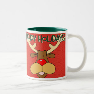 Tasse 2 Couleurs Renne flairé rouge