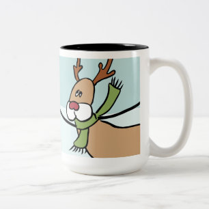Tasse 2 Couleurs Renne mignon de danse - Noël