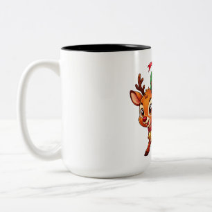 Tasse 2 Couleurs Renne porte-cadeaux avec cadeau