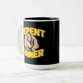 Tasse 2 Couleurs Repentir Sinner Jésus t'aime (Devant gauche)