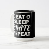 Tasse 2 Couleurs Répéter le patinage du sommeil, Roller Derby (Devant gauche)