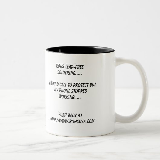 Tasse 2 Couleurs Repoussez le logo, RoHS ..... I de soudure sans (Droit)