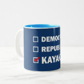Tasse 2 Couleurs Républicain démocrate Kayaker (Devant gauche)
