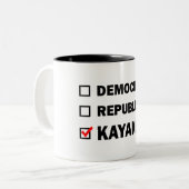 Tasse 2 Couleurs Républicain démocrate Kayaker (Devant gauche)