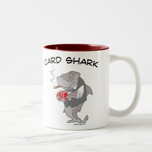 Tasse 2 Couleurs Requin de carte (Droit)