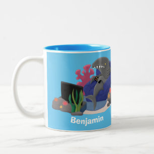 Tasse 2 Couleurs Requin drôle regardant la télévision dessin animé