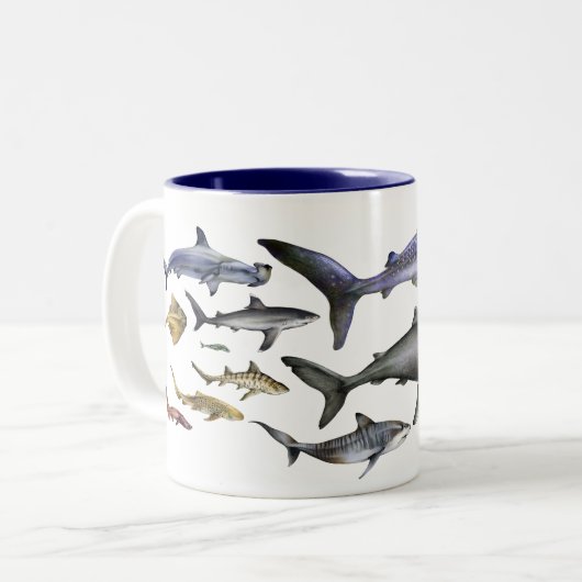Tasse 2 Couleurs Requins du monde (Devant gauche)