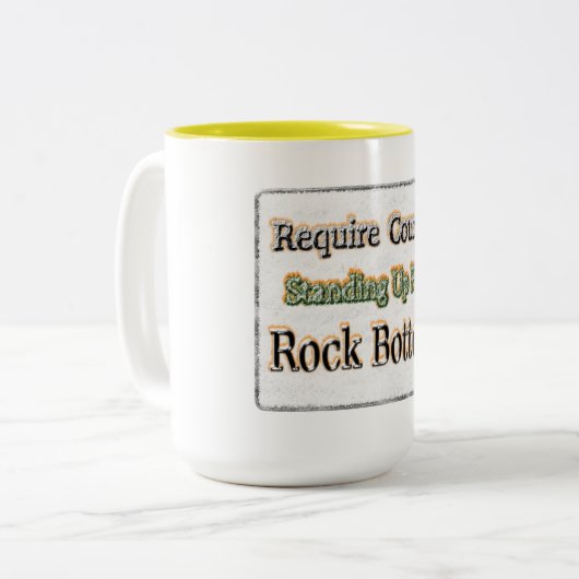 Tasse 2 Couleurs "Require Courage" Joli Design. Commandez dès maint (Devant gauche)