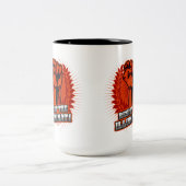 Tasse 2 Couleurs Résistez À L'Orange Illuminati Poing Levé (Centre)