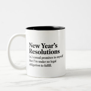 Tasse 2 Couleurs Résolutions drôles de Nouvel An Nouvel An sarcasti