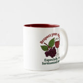 Tasse 2 Couleurs Respect Your Elders Fermented Ones Funny Wine Love (Devant droit)