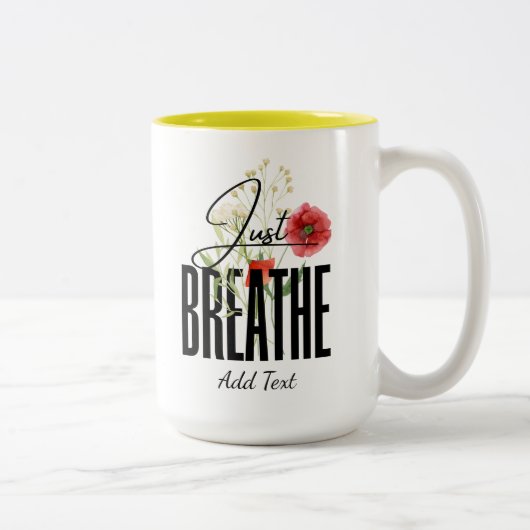 Tasse 2 Couleurs Respirer l'inspiration Floral Yoga (Droit)