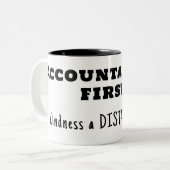 Tasse 2 Couleurs Responsabilisation d'abord, gentillesse ensuite (Devant gauche)