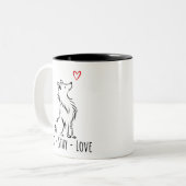 Tasse 2 Couleurs Reste-Assis-Amour Sheltie (Devant gauche)