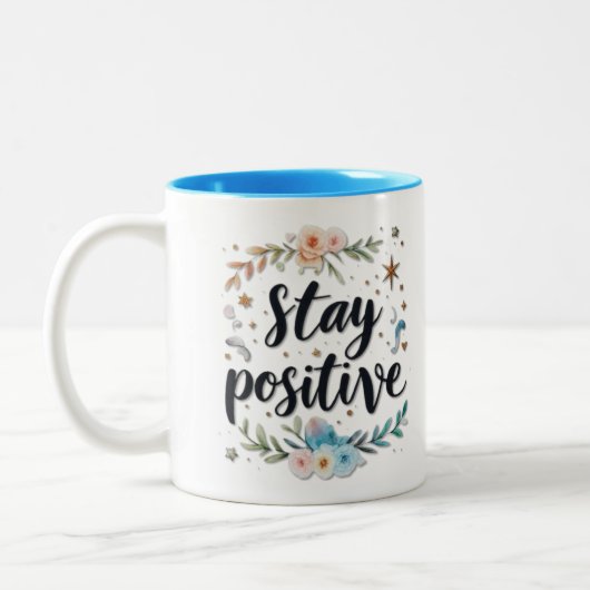 Tasse 2 Couleurs Rester positif (Gauche)