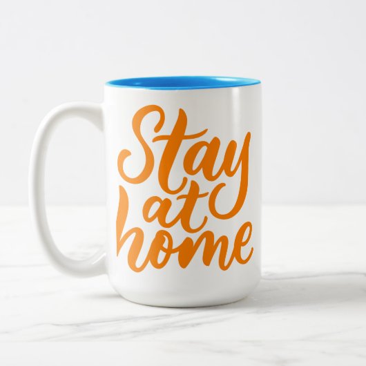 Tasse 2 Couleurs Restez à la maison (Gauche)