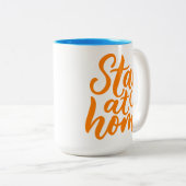 Tasse 2 Couleurs Restez à la maison (Devant droit)